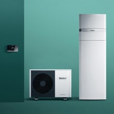 Immagine di Vaillant Kit aroTHERM plus VWL 55/6 A 230V S3 Pompa di calore aria/acqua monoblocco monofase + uniTOWER plus VIH QW 190/6 Modulo a basamento senza resistenza 0010038559