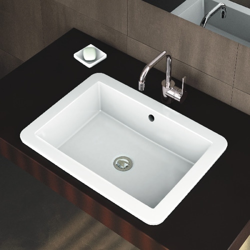 Immagine di Ideal Standard STARADA lavabo da incasso soprapiano L.60 P.44 cm, senza foro rubinetteria, con troppopieno, colore bianco K078001