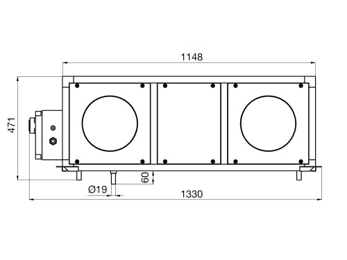 Immagine di Irsap IRSAIR H 850 controllo E unità di ventilazione a doppio flusso con recupero di calore con controllo remoto Touch Screen, posizionamento orizzontale URED085HRE000