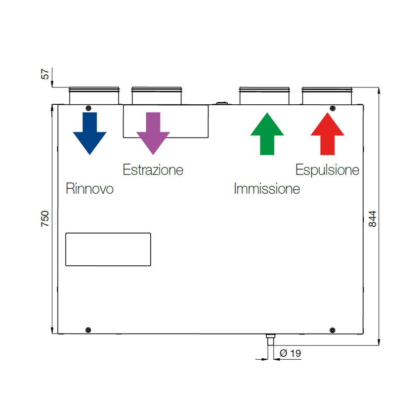 Immagine di Irsap IRSAIR V 220 controllo S unità di ventilazione a doppio flusso con recupero di calore con controllo remoto, posizionamento verticale URED022VRS000