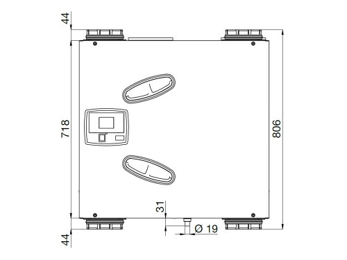 Immagine di Irsap IRSAIR V 430 controllo S unità di ventilazione a doppio flusso con recupero di calore con controllo remoto, posizionamento verticale URED043VRS000