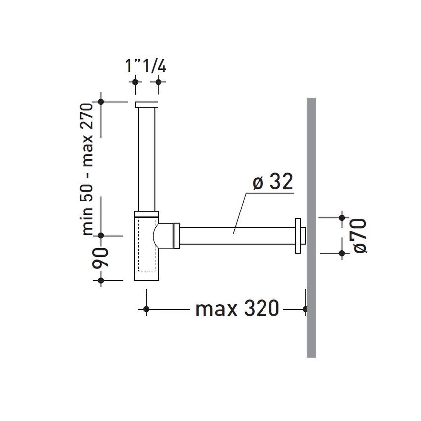 Immagine di Flaminia sifone per lavabo 1"1/4, finitura cromo  SIFL/CR