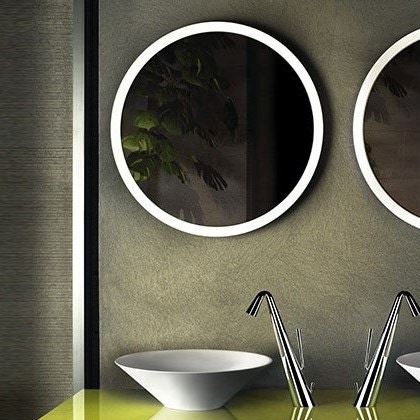 Immagine di Gessi CONO specchio a parete, diametro 70 cm, telaio colore bianco 45921#520