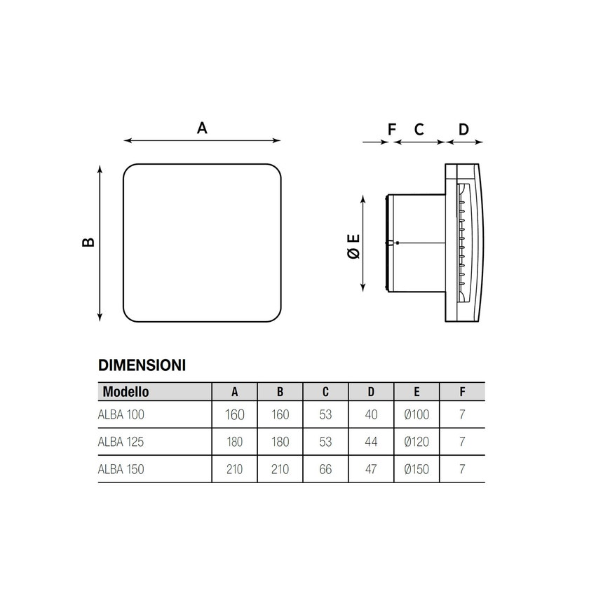 Immagine di Irsap ALBA 125 Ventilatore di estrazione canalizzabile, versione con timer UVEE1250T00