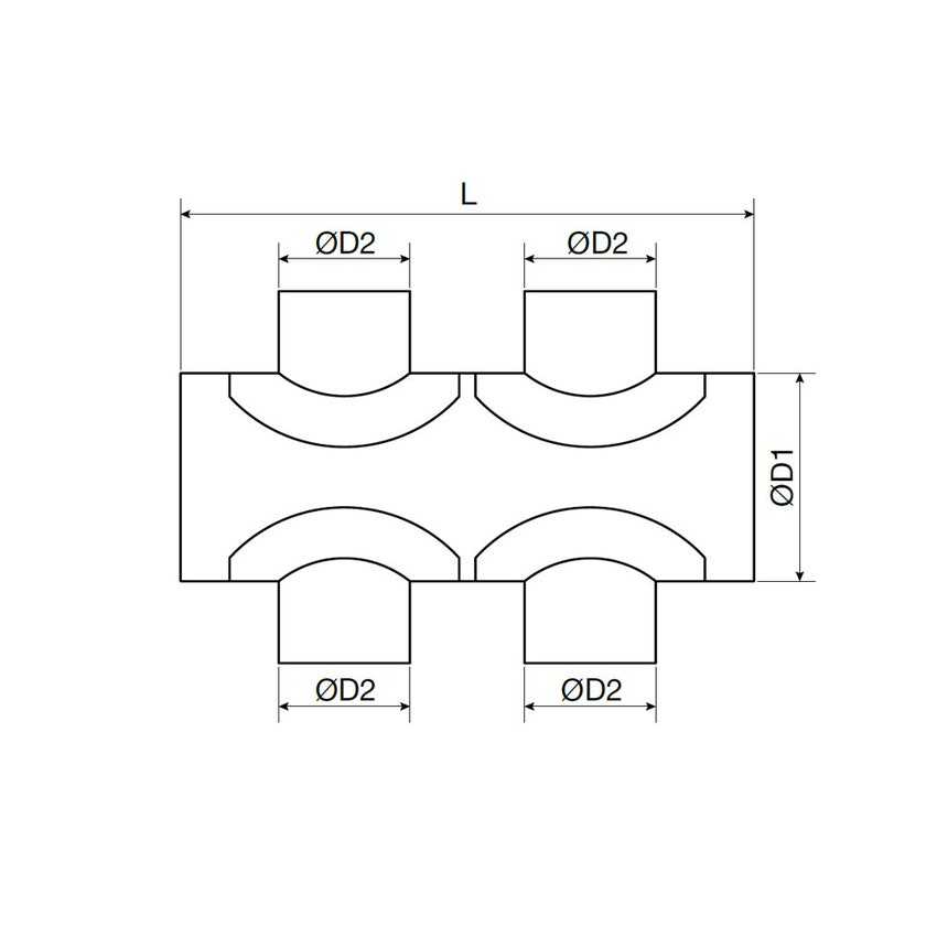 Immagine di Irsap Compo plenum di ripartizione aria componibile in acciaio zincato, attacco principale DN160 + 4 attacchi secondari DN80 A00PLE0408160C0