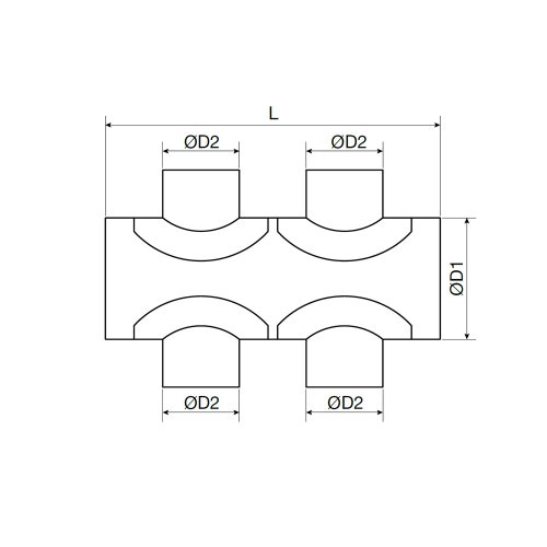 Immagine di Irsap Compo plenum di ripartizione aria componibile in acciaio zincato, attacco principale DN125 + 4 attacchi secondari DN80 A00PLE0408125C0