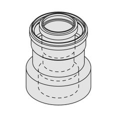 Immagine di Bosch FC-CO60 Riduzione concentrica PP rig. da Ø 80/125 a Ø 60/100, lunghezza 150 mm 7738112733