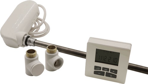 Immagine di Irsap resistenza elettrica con controllo Wireless bianco 300 W (L. cm 37) con 2 raccordi T 1/2" + 1 tappo 1/2"  ANRE0300DSP01