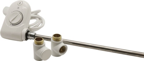 Immagine di Irsap resistenza elettrica con termostato elettronico bianco, 400W (L. 40,5cm) con 2 raccordi T 1/2" + 1 tappo 1/2" ANRE0400KSP01