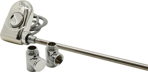 Immagine di Irsap resistenza elettrica con termostato elettronico cromo, 400W (L. 40,5cm) con 2 raccordi T 1/2" + 1 tappo 1/2" ANRE0400KSP50