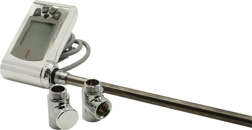 Immagine di Irsap resistenza elettrica con controllo elettronico IR cromo, 400W (L. 44cm) con 2 raccordi T 1/2" + 1 tappo 1/2" ANRE0400HSP50