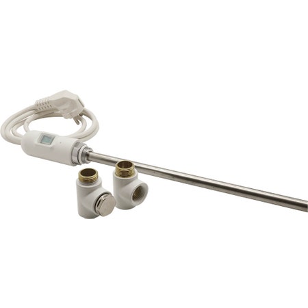 Immagine di Irsap resistenza elettrica con interruttore ON/OFF bianco, 700 W (L 54cm) con 2 raccordi T 1/2" + tappo 1/2" ANRES700WDI