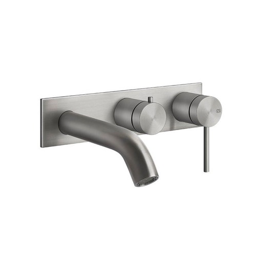 Immagine di Gessi 316 BATH miscelatore vasca a parete, 2 uscite, finitura steel brushed  54136#239