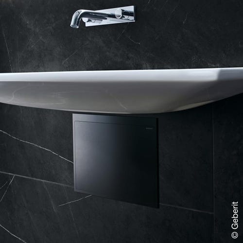 Immagine di Geberit ONE lavabo sospeso L.90 cm, scarico orizzontale, profondità ridotta, colore bianco con cover piletta colore bianco finitura lucido 500.390.01.3