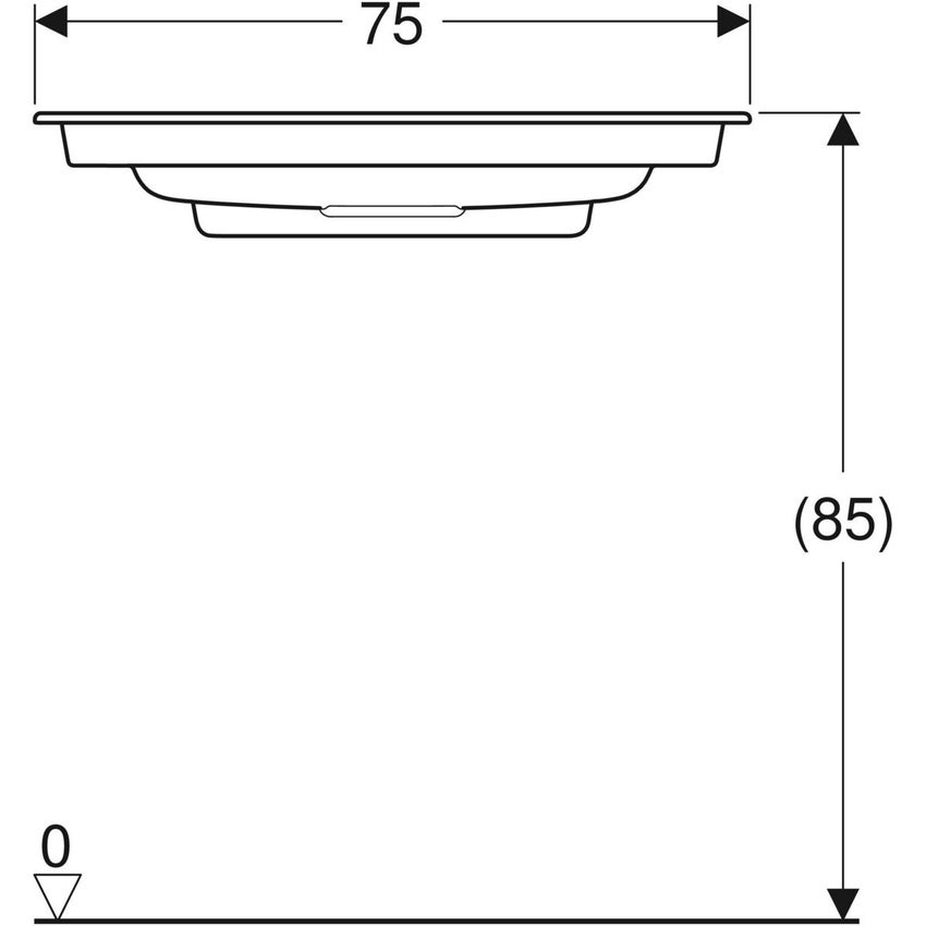 Lavabo sospeso 120 cm scarico orizzontale keratect piletta cromo spazzolato  Serie One - Geberit