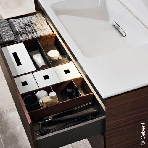 Immagine di Geberit ONE mobile per lavabo L.75 cm, con due cassetti, finiture noce canaletto 500.381.00.1