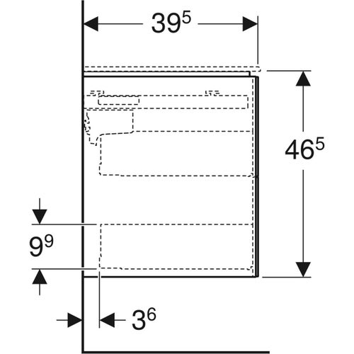 Immagine di Geberit ONE mobile per lavabo L.75 cm, con due cassetti, finiture noce canaletto 500.381.00.1