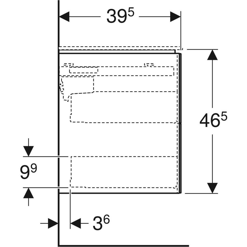 Immagine di Geberit ONE mobile per lavabo L.90 cm , con due cassetti, colore bianco finitura lucido 500.385.01.1