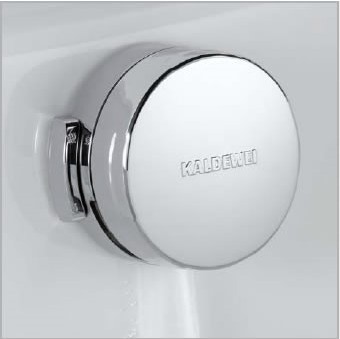 Immagine di Kaldewei Comfort Level Plus per Centro Duo ed Ellipso Duo, con erogazione integrata, copertura foro di scarico smaltata e parti in vista finitura cromo 687670040001