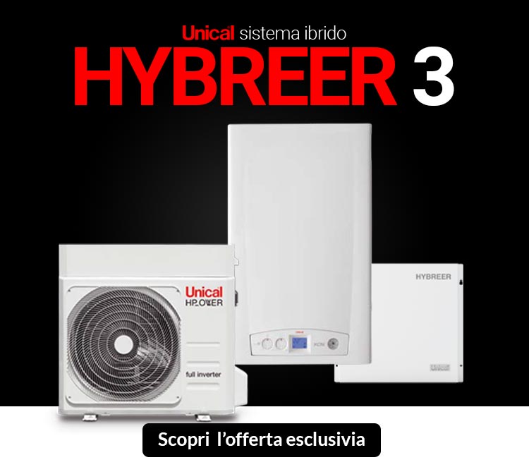Unical HYBREER 3 KON 35 HP 120 sistema ibrido per riscaldamento/raffrescamento e ACS