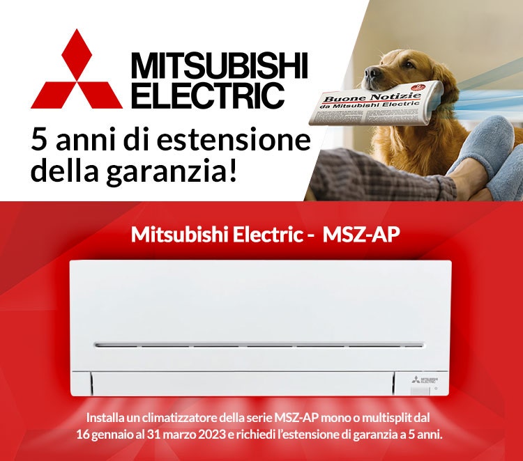 Mitsubishi Electric estende la garanzia a 5 anni sui climatizzatore della serie MSZ-AP 