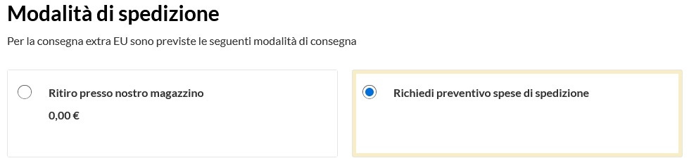 Modalità di spezione Ordini Internazionali 