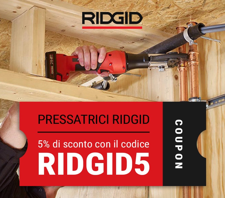 Sconto 5% pressatrici Ridgid