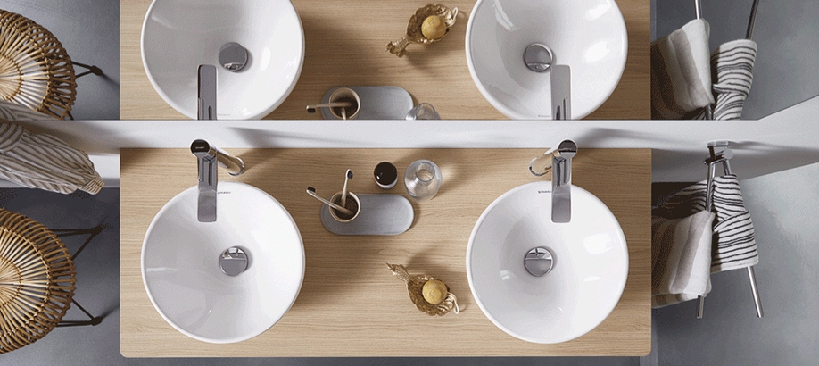 Lavabi doppi Duravit D-Neo dall'alto