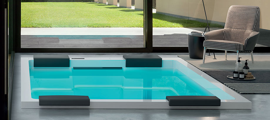 Minipiscina Treesse GHOST rettangolare da interno con idromassaggio