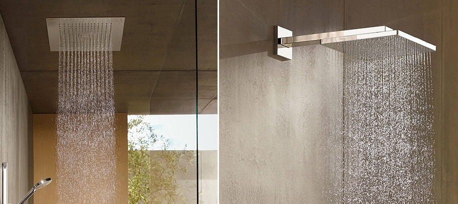 Soffioni doccia a cascata serie Hansgrohe Raindance 