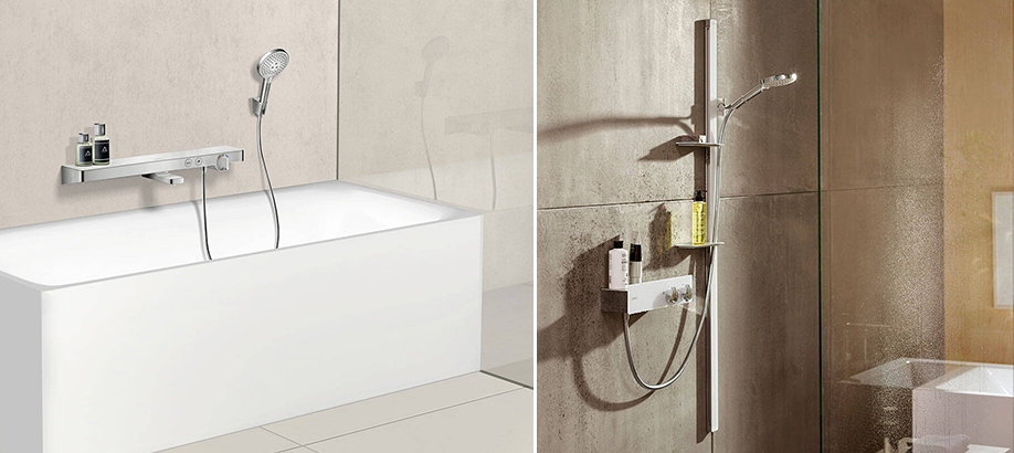 Miscelatori doccia e vasca Hansgrohe ShowerTablet: esempi di installazione
