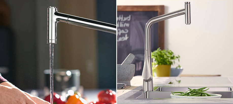 Miscelatori monocomando Hansgrohe Kitchen: due esempi