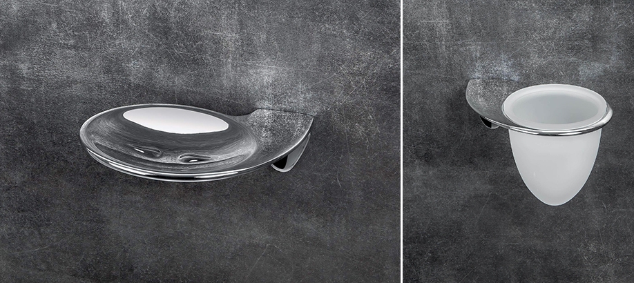 Porta sapone e porta spazzolino bagno Colombo Design Khala 