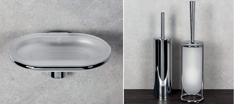 Porta sapone e porta scopini wc Colombo Design Luna