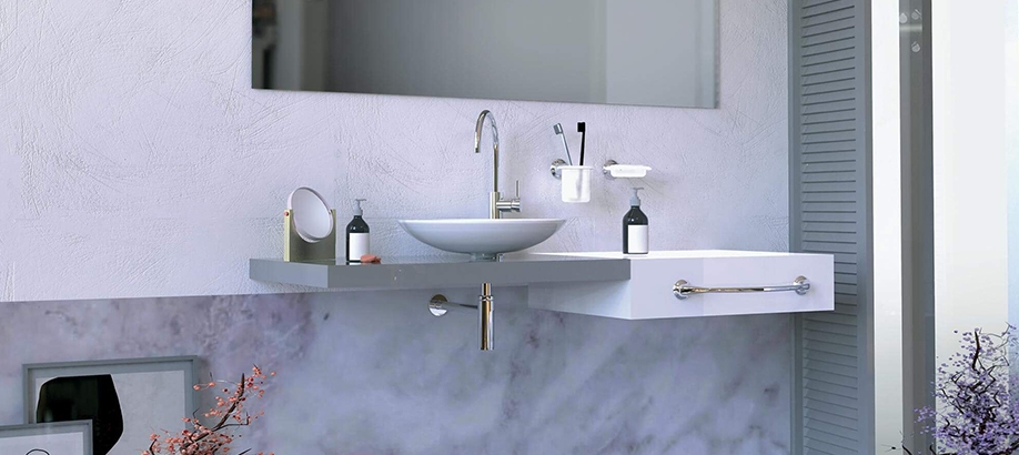 Accessori bagno Colombo Design Melò collocati in un bagno moderno