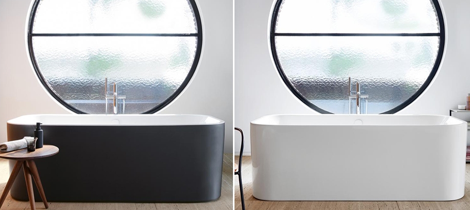 Vasche da bagno bianche e nere serie Duravit Happy D.2 Plus