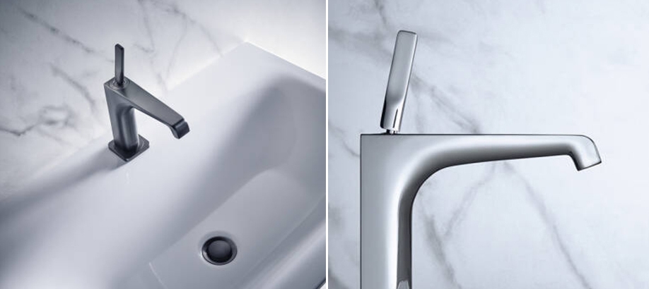 Dettaglio maniglia rubinetti lavabo Axor Citterio E