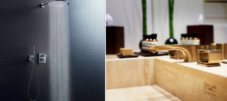 Soffione doccia e rubinetto lavabo bagno Axor Urquiola