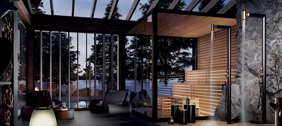 Bagno con docce wellness Gessi 316