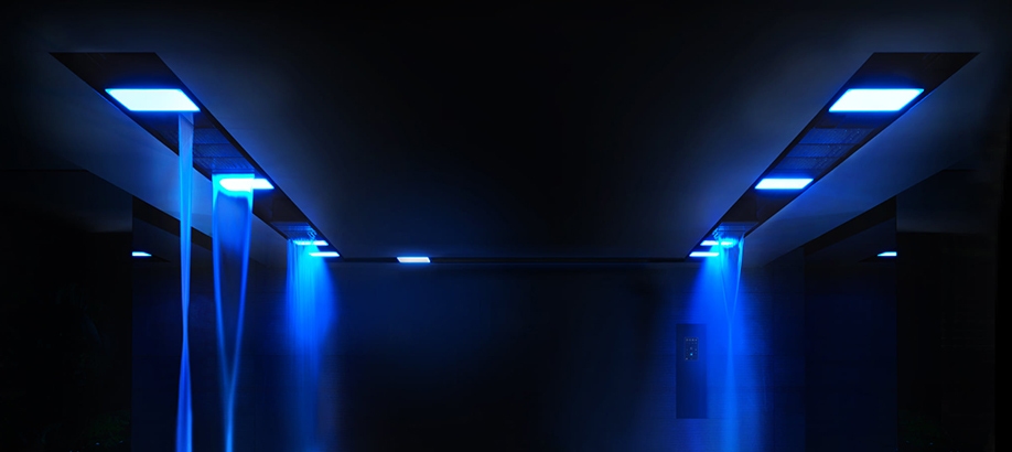 Soffioni doccia Gessi Wellness con cromoterapia