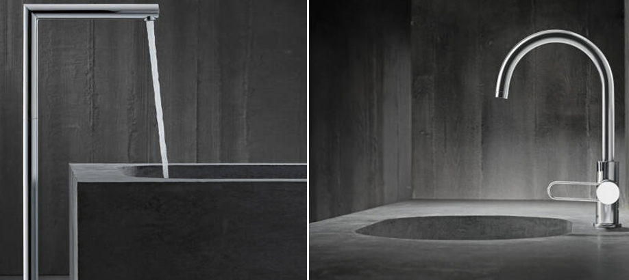 Rubinetti lavabo Axor Uno finitura cromo curvo e ad angolo retto