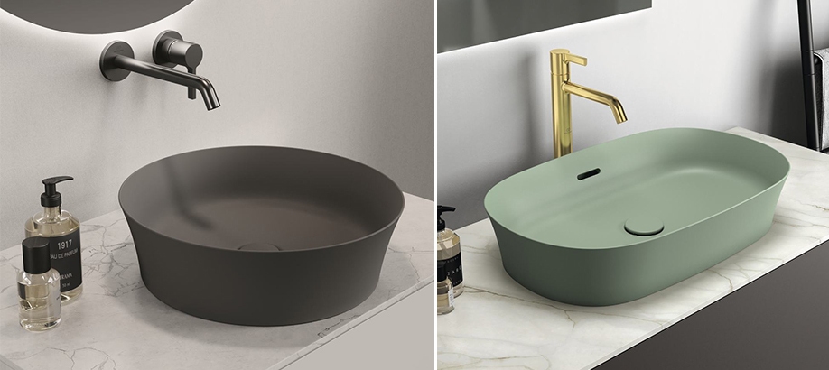 Lavabi d'appoggio Ipalyss Ideal Standard tondo e ovale