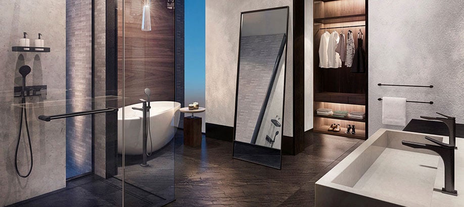 Bagno di lusso con rubinetti Gessi Rilievo