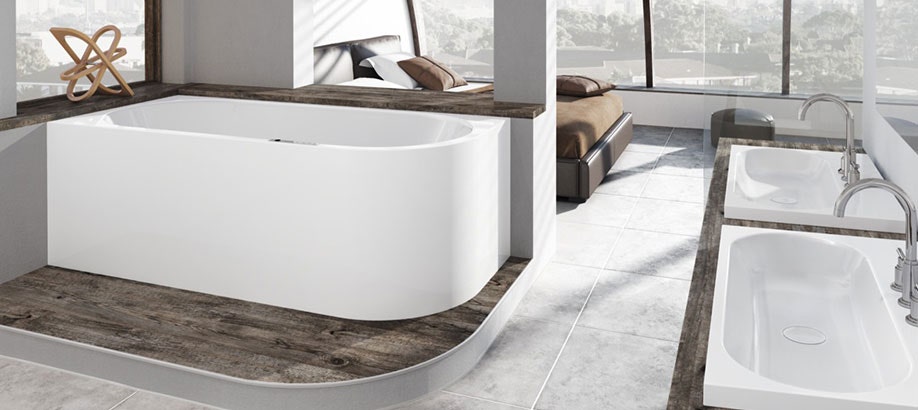 Vasca da bagno Kaldewei Meisterstück e doppi lavabi Kaldewei
