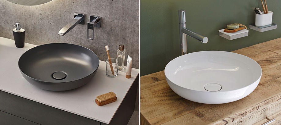 Lavabi Miena Kaldewei bianchi e neri a bacinella