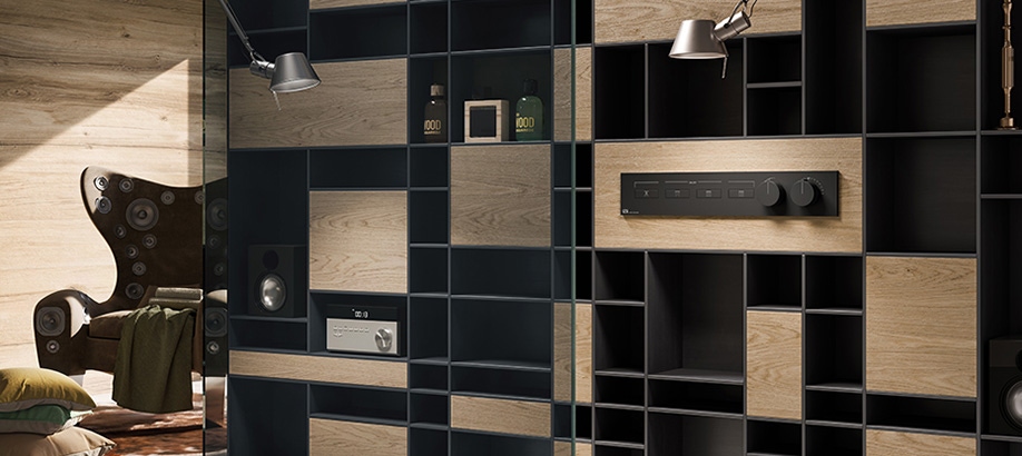 Ambientazione bagno con miscelatori doccia Gessi Hi-Fi