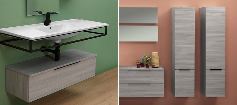 Basi lavabo e colonne bagno Flaminia Box grigi