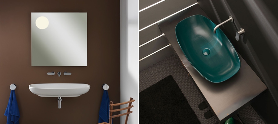 Lavabi bagno Flaminia Nuda bianco e verde