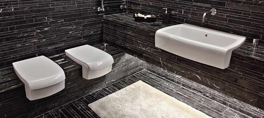 Bagno moderno arredato con serie Una Flaminia