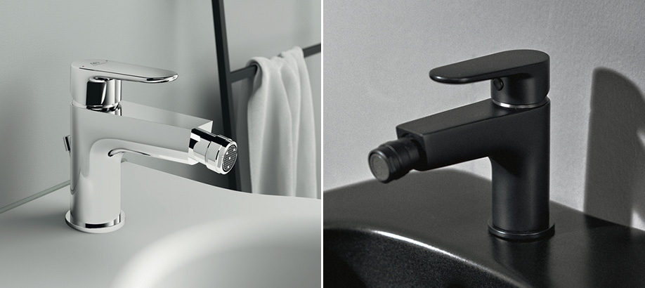 Miscelatori lavabo bagno Ideal Standard Cerafine cromo e nero